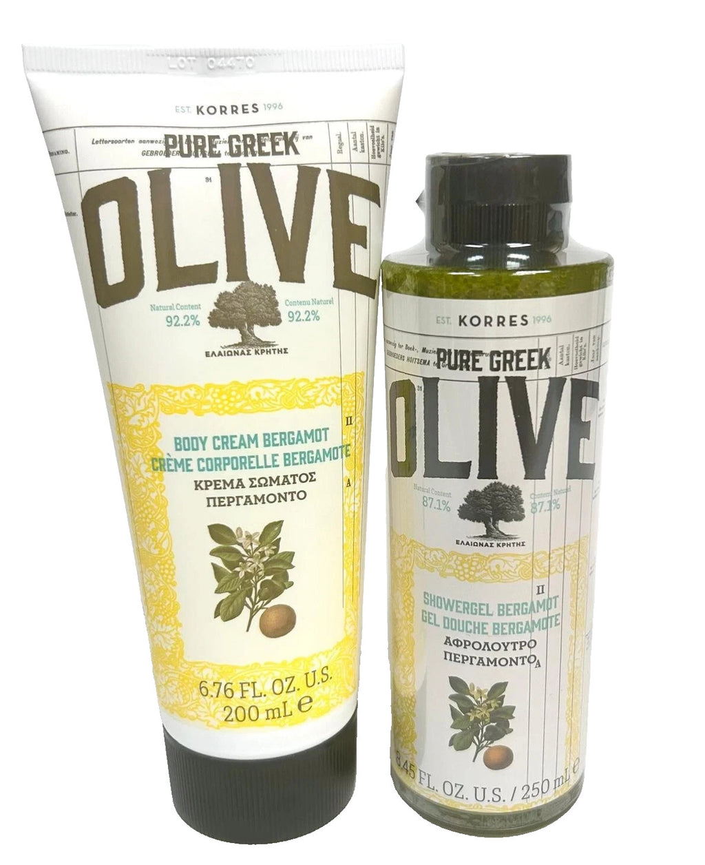 Greek Olive Body Cream & Shower Gel Set - Hydrating Natural Skincare