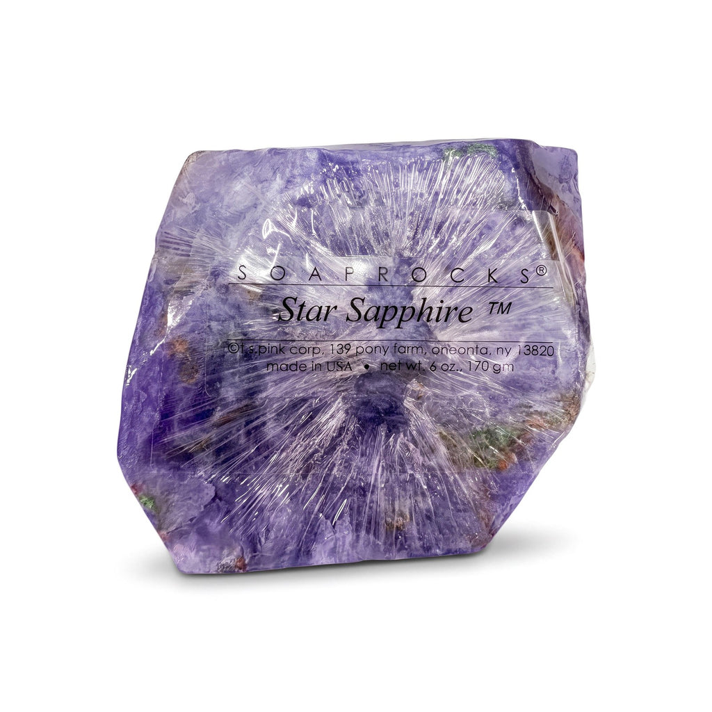 Star Sapphire Glycerin SoapRock - Handcrafted Violet-Blue Floral Scent, 6 oz