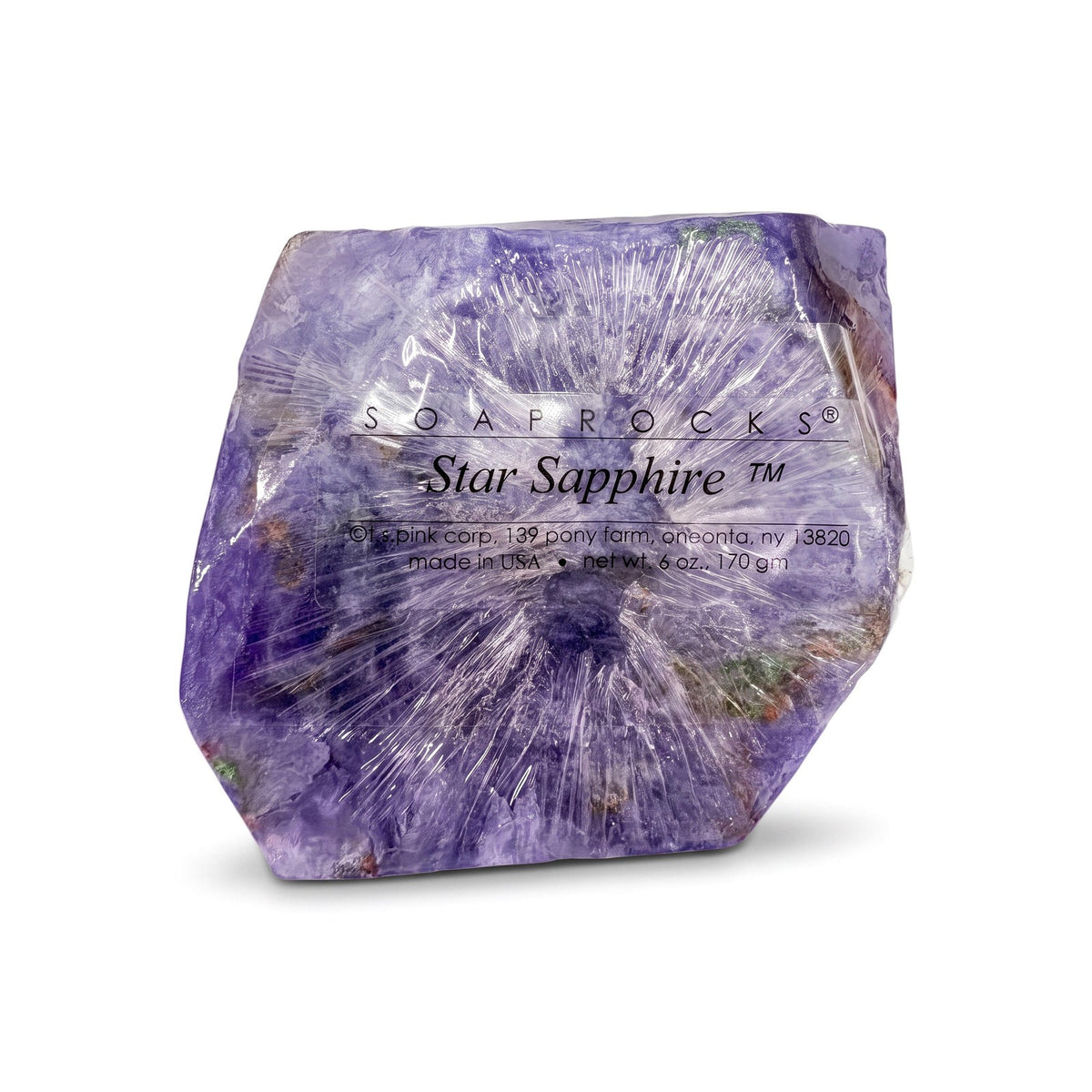 Star Sapphire Glycerin SoapRock - Handcrafted Violet-Blue Floral Scent, 6 oz