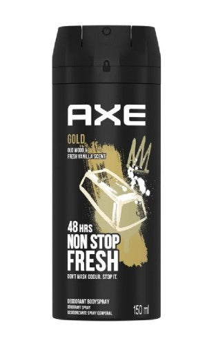 Men's Deodorant Body Spray - Axe Gold Oud Wood & Vanilla, 150ml
