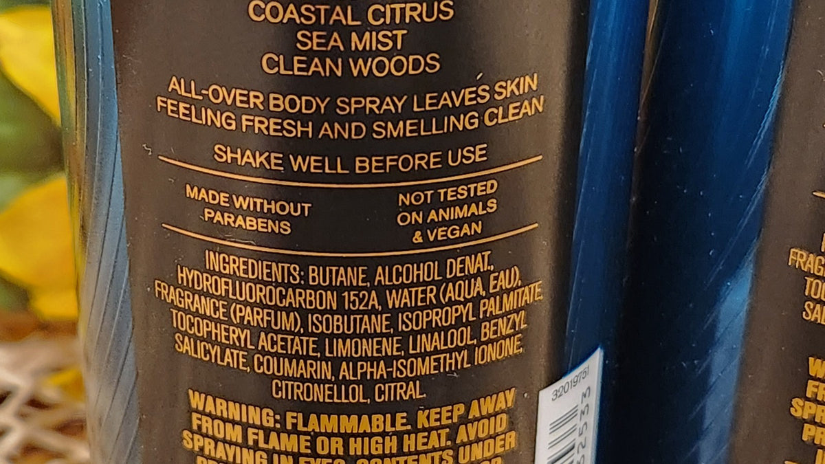Men's Body Spray - Atlantic Collection Coastal Citrus & Sea Mist 3.7 oz Lot of 2