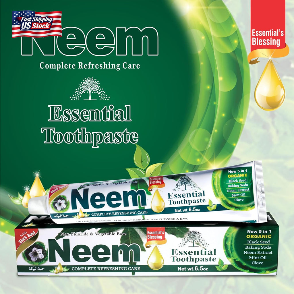 Neem Toothpaste 6-Pack - Fluoride-Free 5-in-1 Oral Care Formula