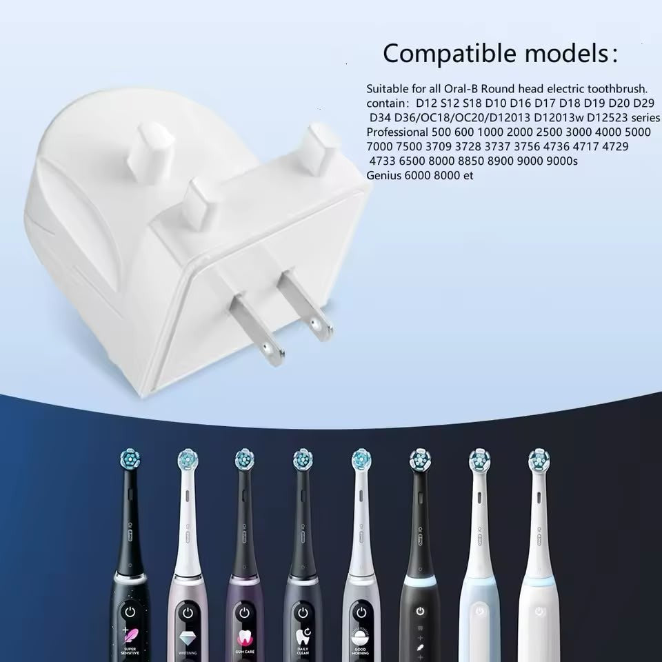 Universal Wall Charger for Oral-B Braun Electric Toothbrushes - Waterproof, Compact, 5V