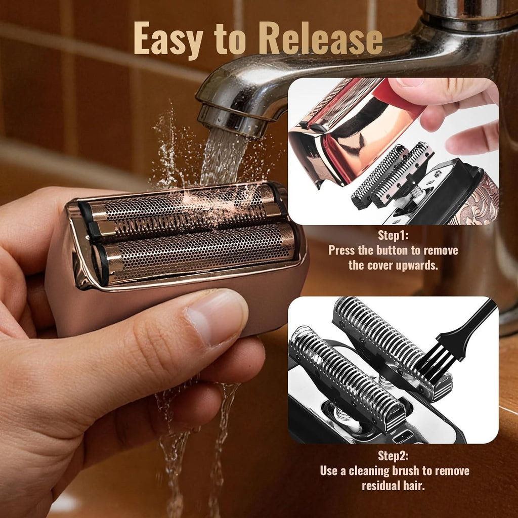 Men's Electric Foil Shaver & Beard Trimmer Set - Rechargeable Grooming Kit