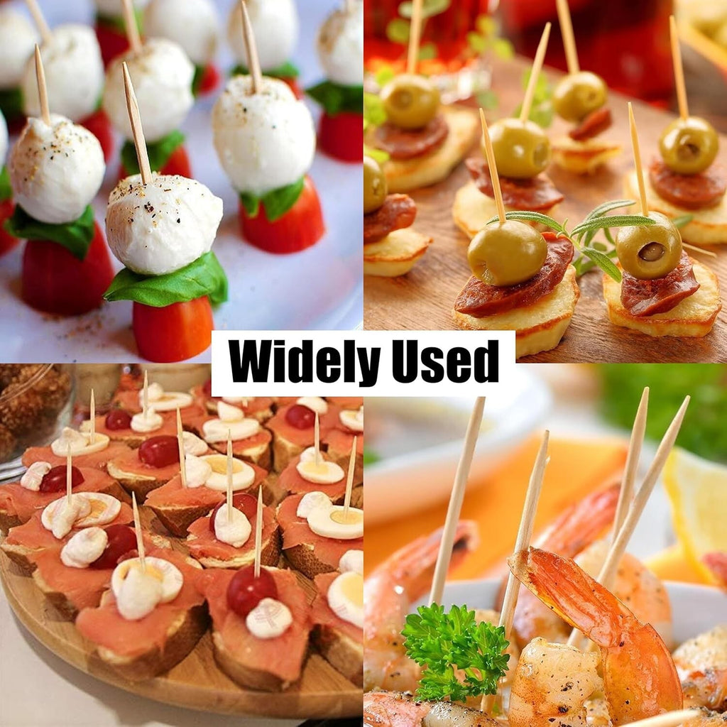 Premium Wooden Toothpicks for Dental Care & Appetizer Use - 300/500 Count