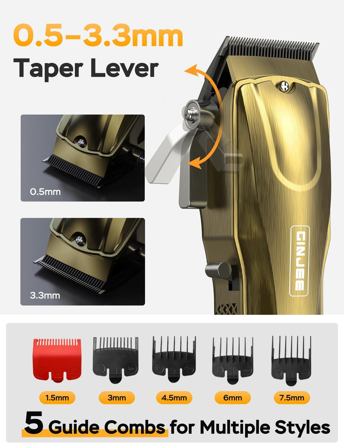 Cordless Hair Clippers for Men 7000RPM LED Digital Display & Adjustable Blades