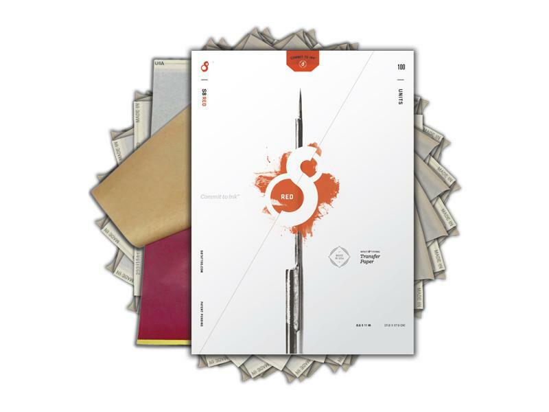 S8 Red Tattoo Stencil Paper - Pack of 100 for Precise Lining
