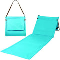 Portable Beach Mat Lounge Chair with Adjustable Backrest and Tote - Blue