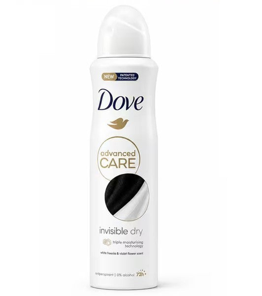 Dove Invisible Dry Antiperspirant Deodorant Spray 150ml 3-Pack No Marks