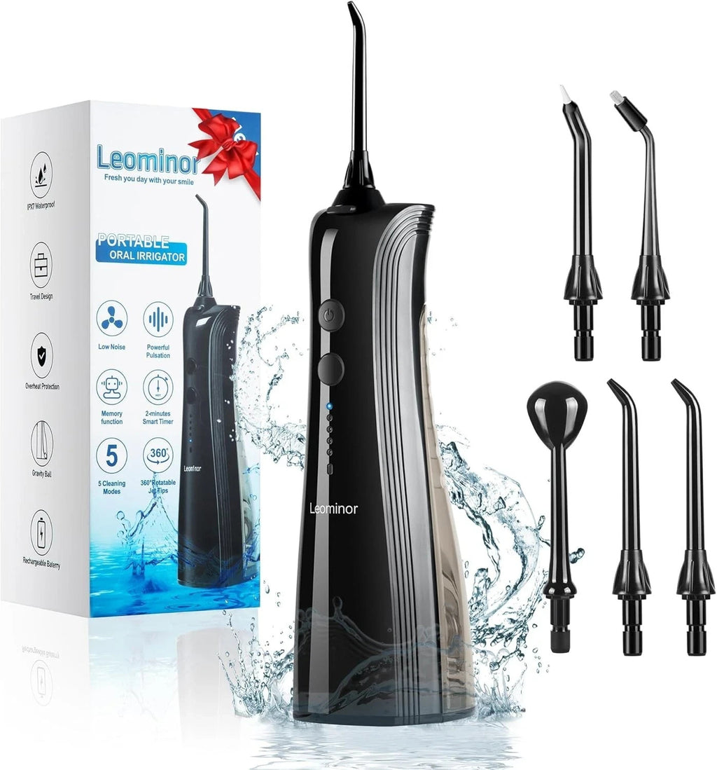 Cordless Water Dental Flosser with 3 Modes and 5 Tips - Oral Irrigator for Teeth Cleaning