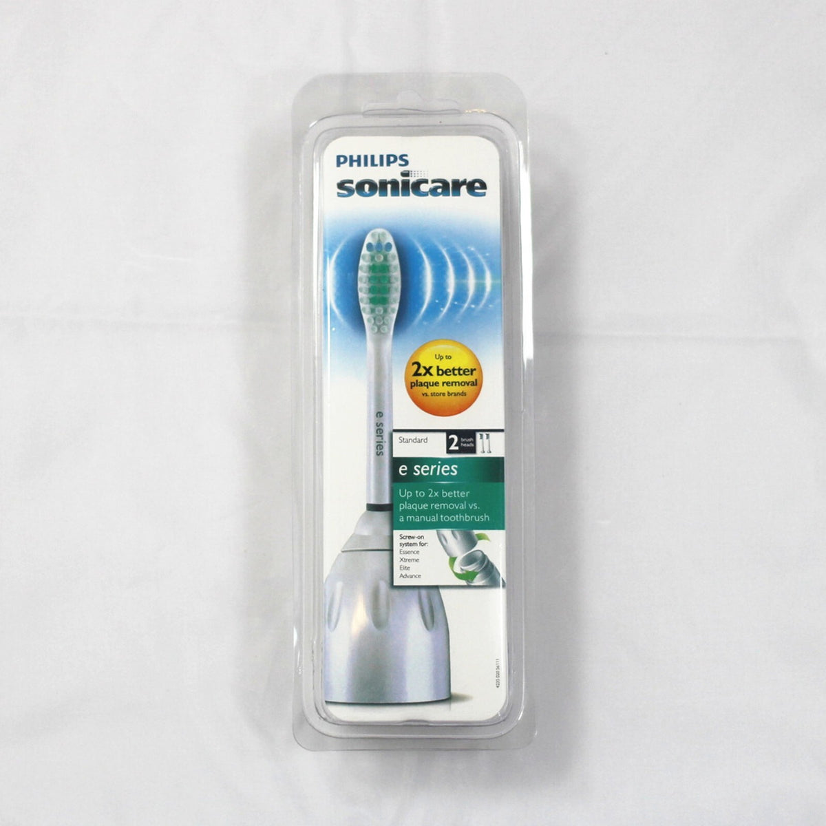 2-Pack Philips Sonicare E-Series HX7002 Replacement Toothbrush Heads - Sealed, Fits All Essence 5000 Series