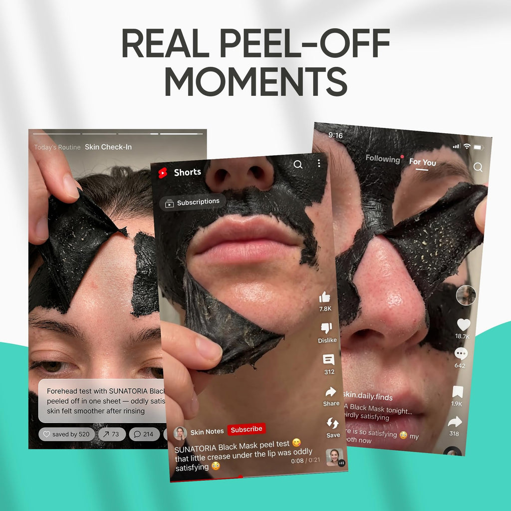 Black Peel Off Face Mask for Oily Skin - Charcoal & Botanical Extracts
