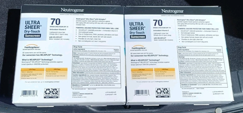 Neutrogena Ultra Sheer SPF 70 Sunscreen Lotion - 3 Oz, Exp 09/27