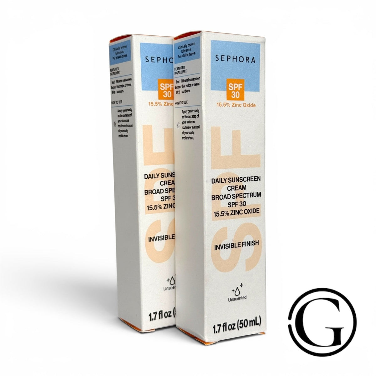 Mineral Sunscreen Cream SPF 30 Pack of 2 - Invisible Finish, Broad Spectrum Protection