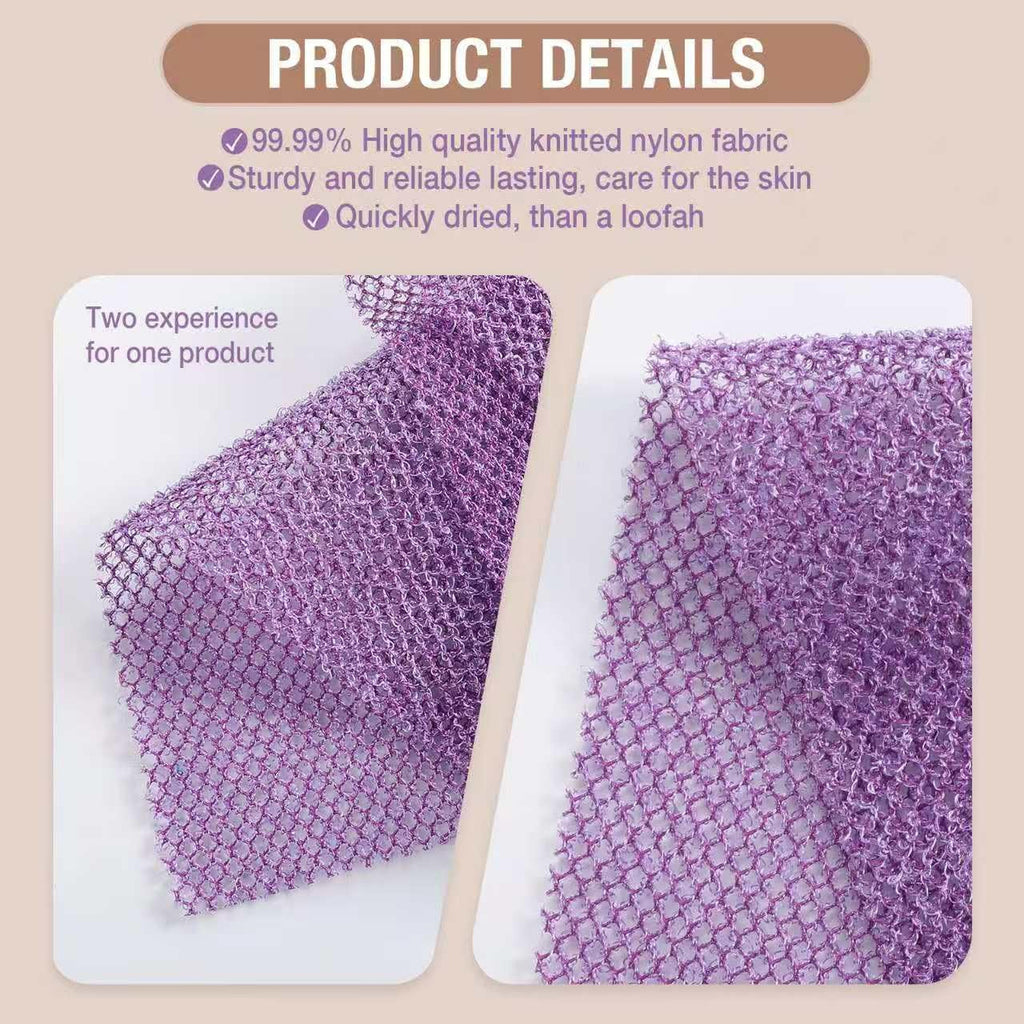 Extra-Long Exfoliating Bath Sponges 3-Pack - Multi-Color Loofahs for Full-Body Cleansing
