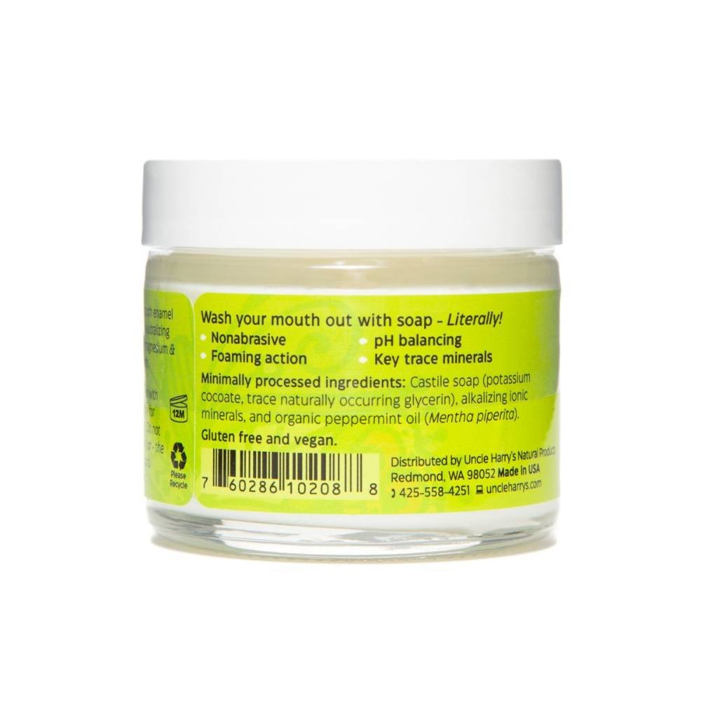 Natural Peppermint Tooth Soap - Alkalizing Remineralizing Oral Care, 2 oz