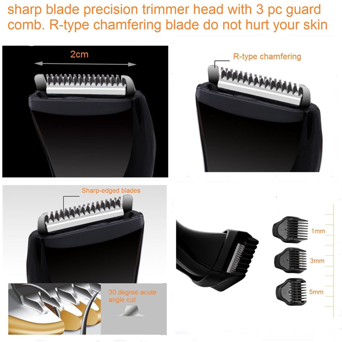 Men's Pubic Hair Trimmer with Dual Attachments, Waterproof & Portable