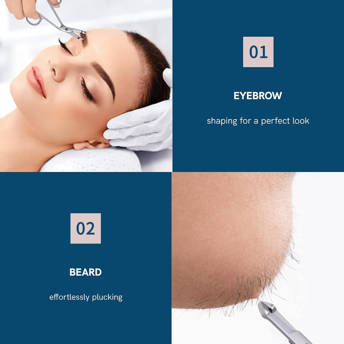 Professional Scissor Tweezers - Stainless Steel Precision Eyebrow & Facial Hair Tool