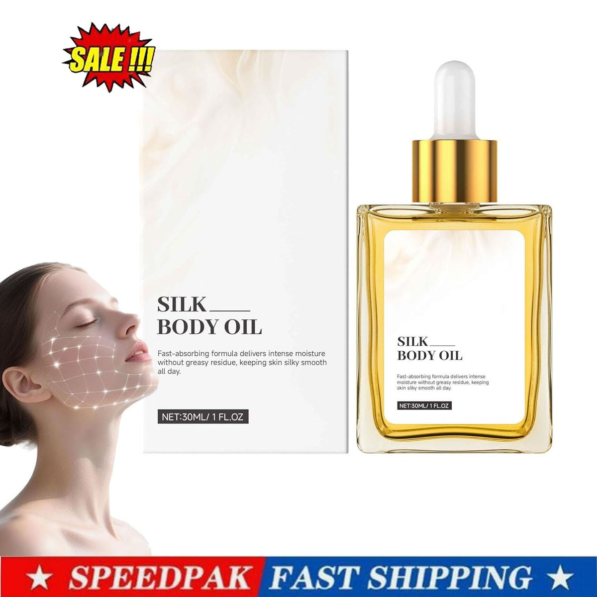 Silk Body Oil - Fast Absorbing Moisturizer with Natural Glow 30ml