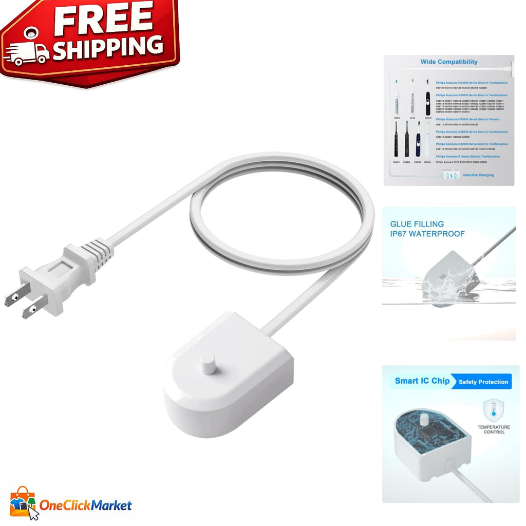 Waterproof Replacement Charger for Philips Sonicare Toothbrush - Portable & Wide Compatibility
