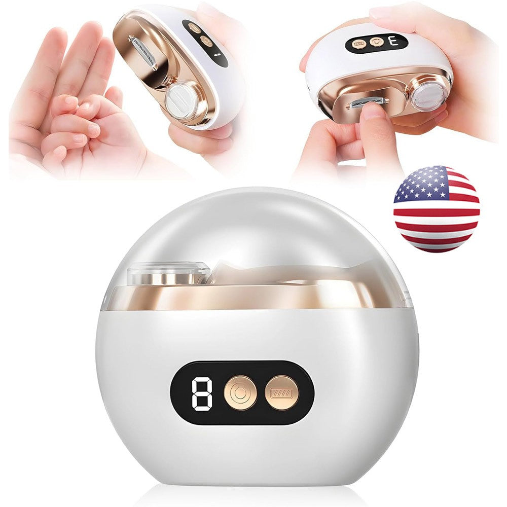 Electric Nail Clipper 3-in-1 Rechargeable Manicure & Pedicure Trimmer with LED Light