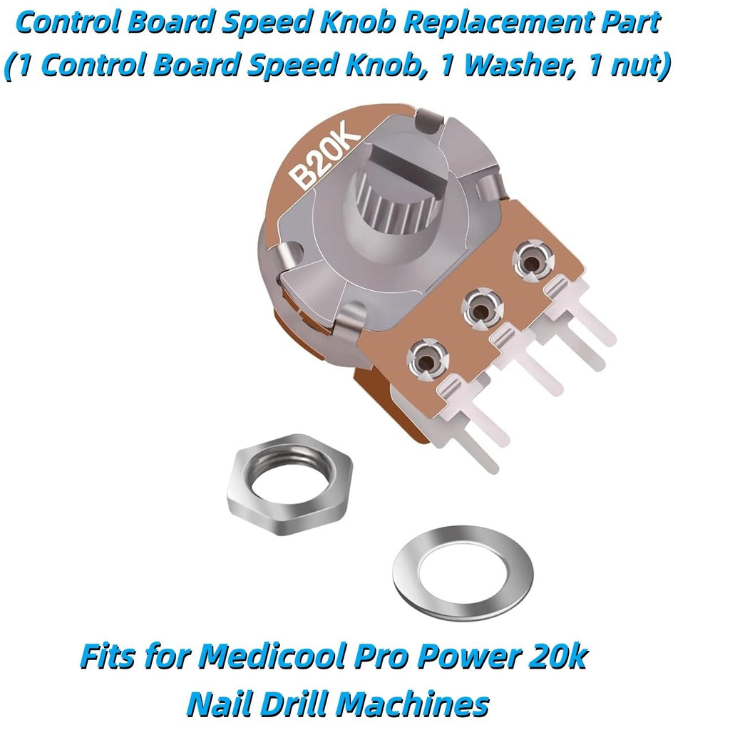 Control Board Speed Knob Replacement Part for Nail Drill Machines - Fits Medicool Pro Power 20k