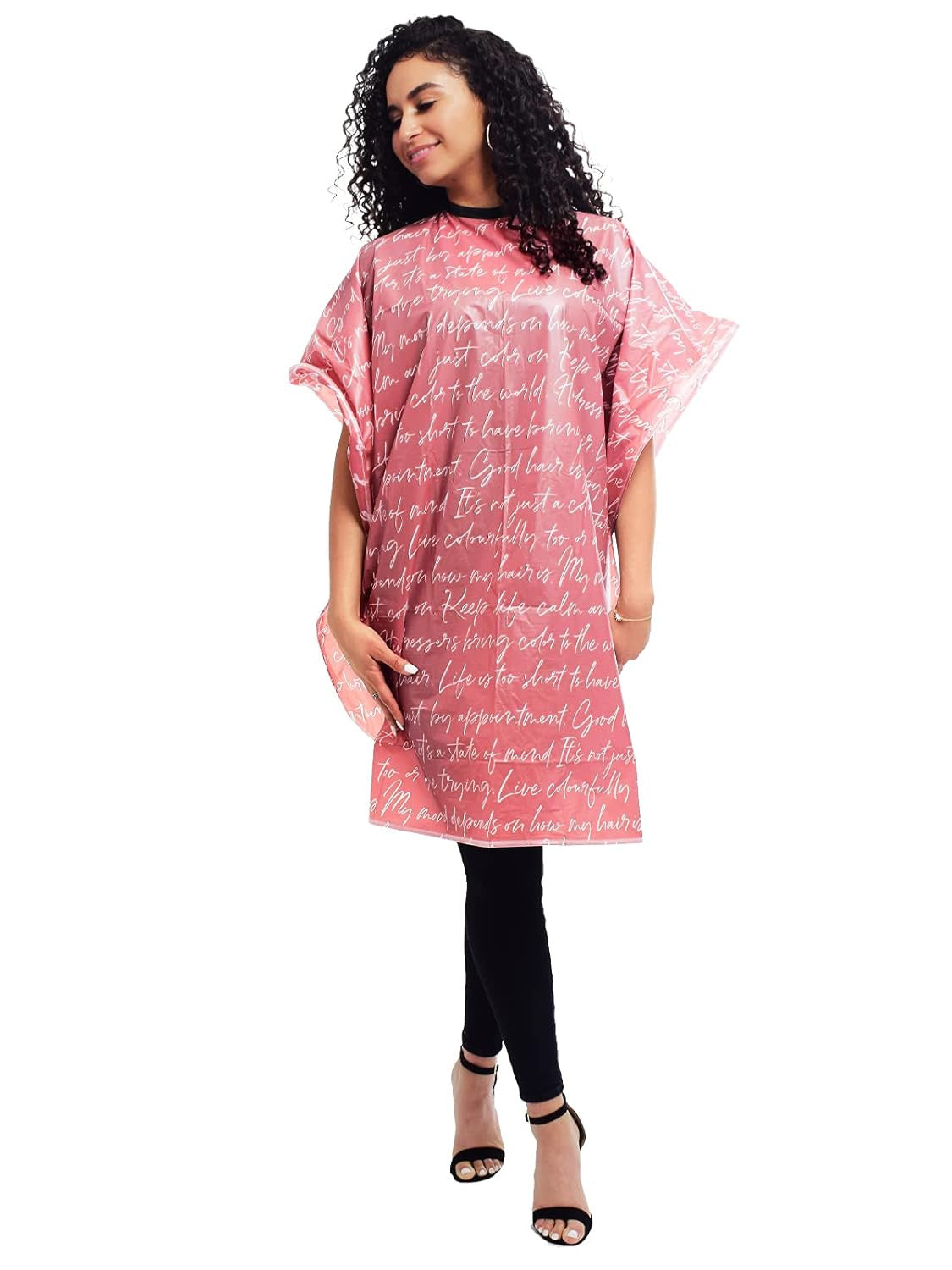 Professional Hair Stylist Shampoo Cape Waterproof Vinyl with Soft Nylon Neckband