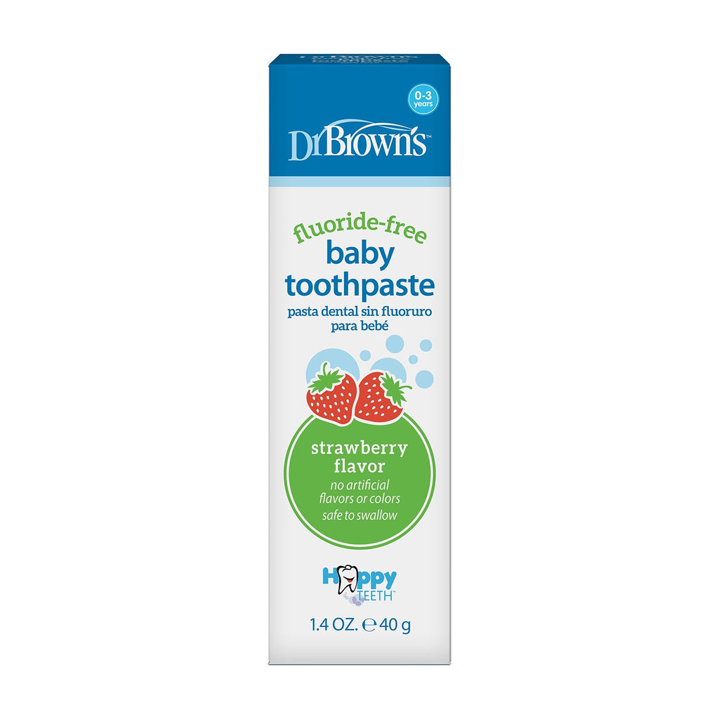 Fluoride-Free Baby Toothpaste with Strawberry Flavor - Safe Toddler Oral Care 1 Pack