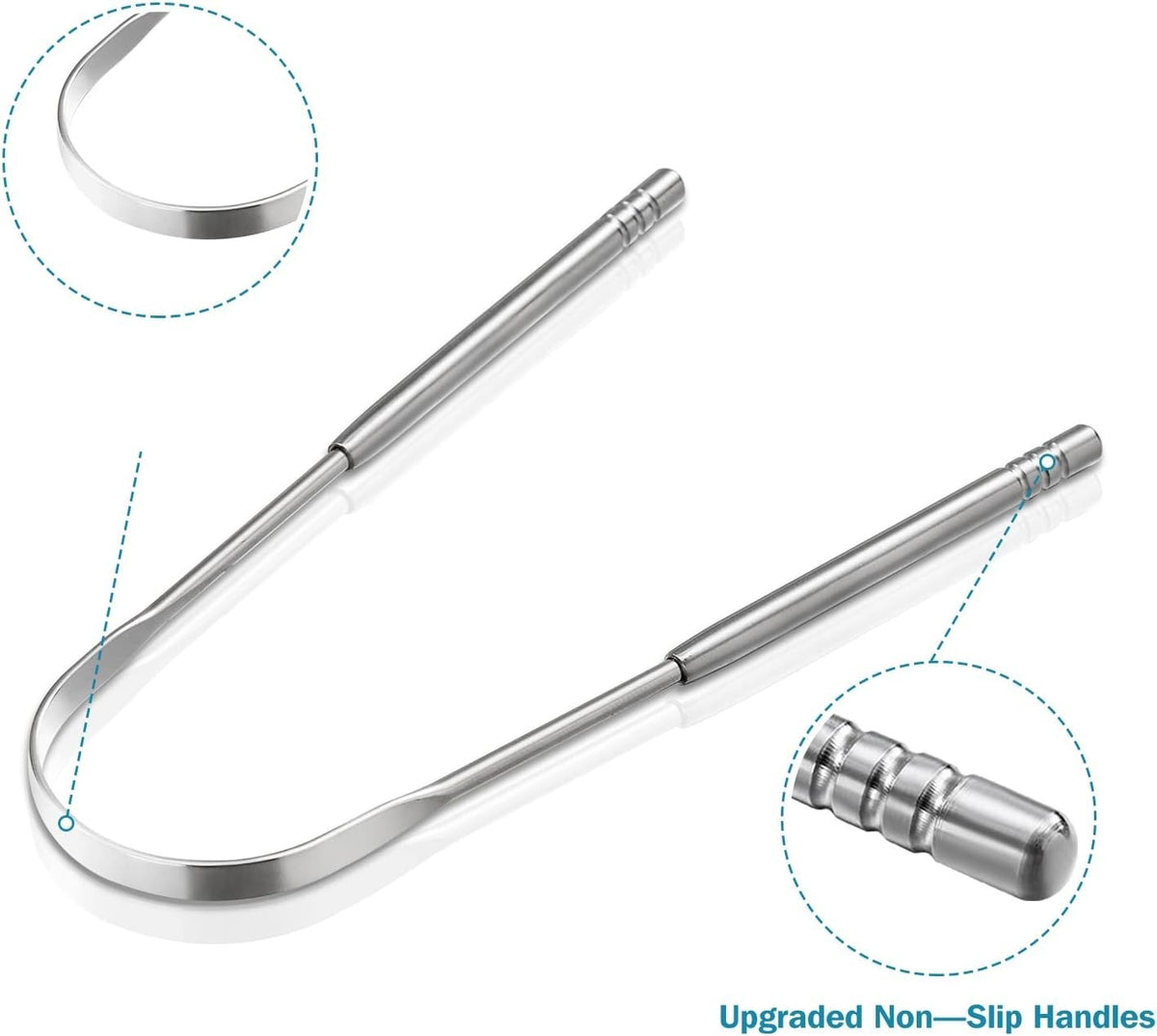 Stainless Steel Tongue Scrapers Set - 3 Pack for Oral Hygiene & Fresh Breath