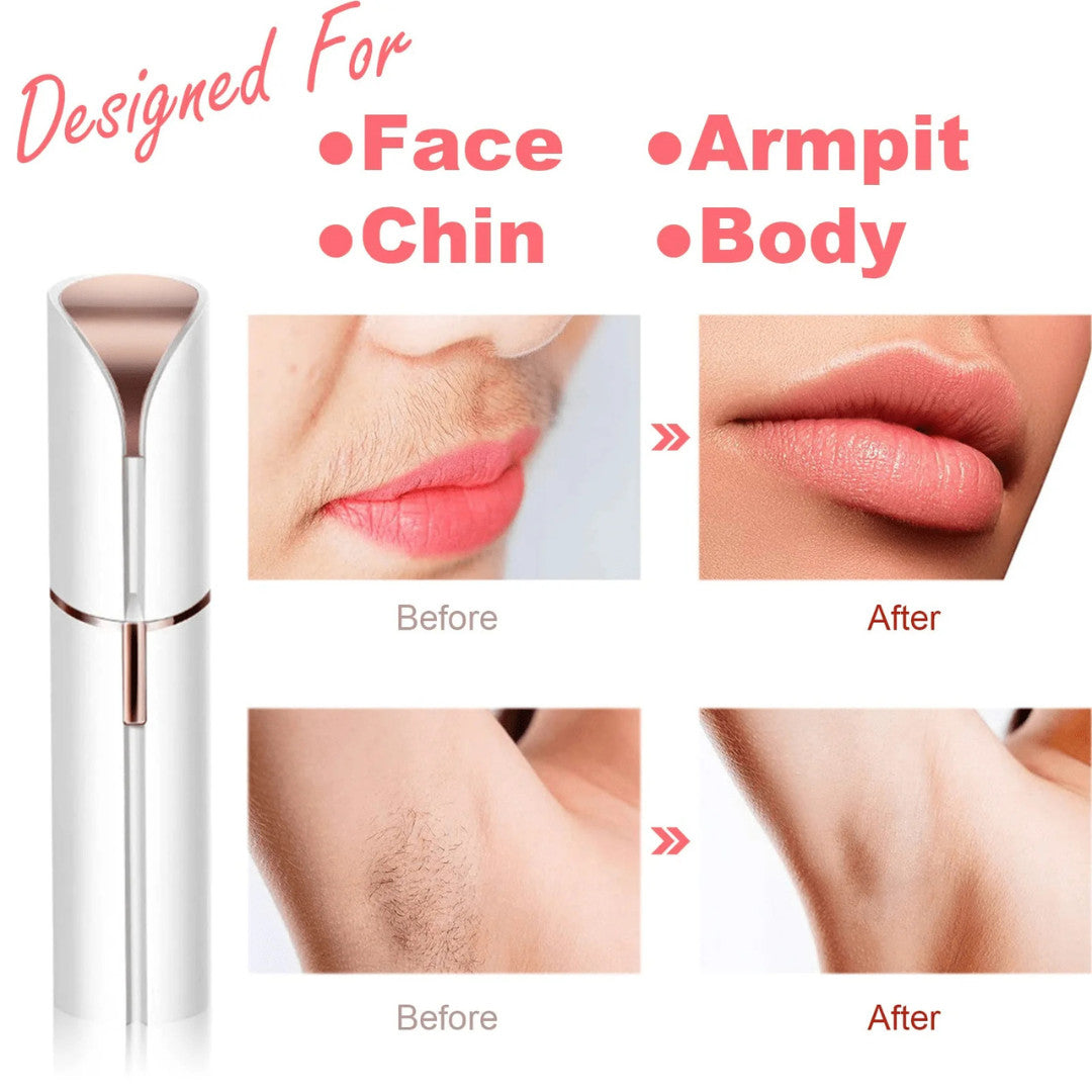 Portable Electric Facial Hair Remover for Women - Painless Eyebrow & Nose Trimmer
