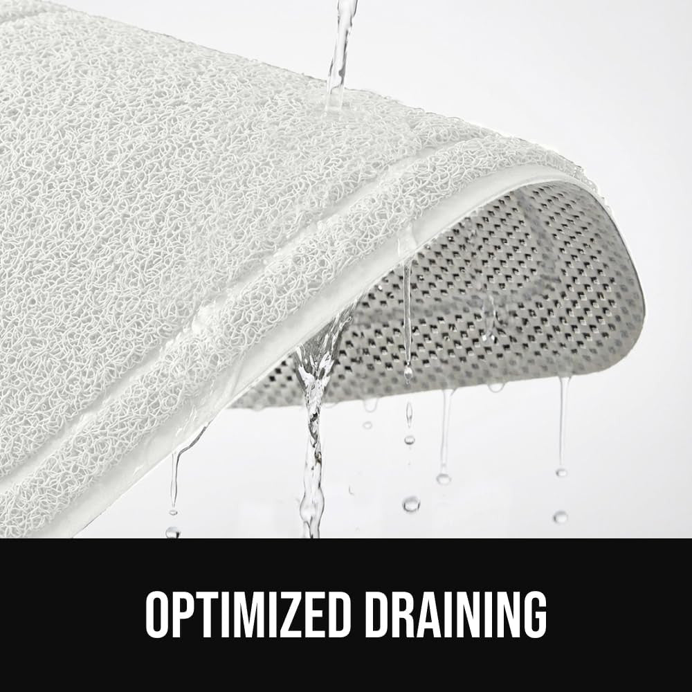 Exfoliating Bath Shower Mat 24x16 with Textured Backing and Loofah-Style Foot Scrubber