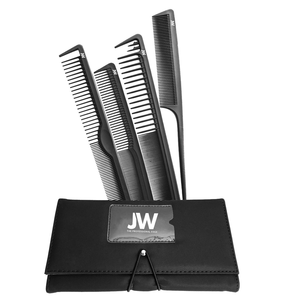 Professional Hair Shears Set with Carbon Combs - Multiple Lengths & Hand Options