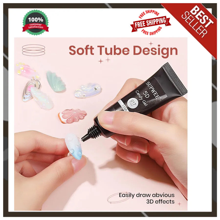3D Nail Art Sculpting Gel Clear for Carving & Painting - DIY Manicure