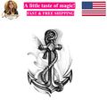 Waterproof Temporary Tattoo Stickers Set of 5 Grey Anchor Ship SF4369