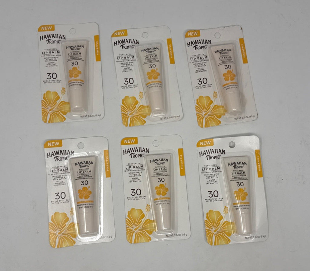 Hawaiian Tropic Lip Balm SPF30 Pineapple Pack - 6 Sealed Tubes