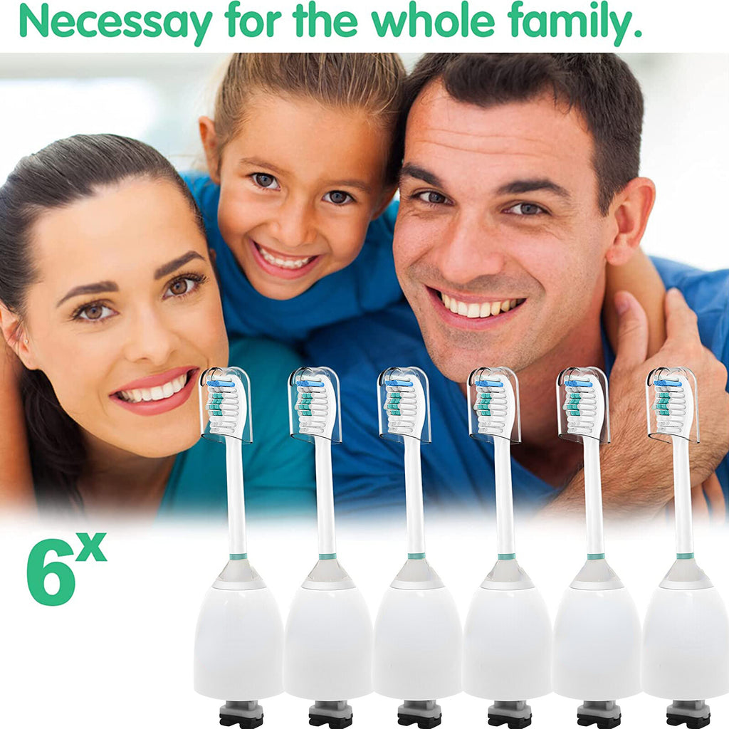 Electric Toothbrush Heads Replacement for Sonicare E-Series HX7001 - 6 Pack