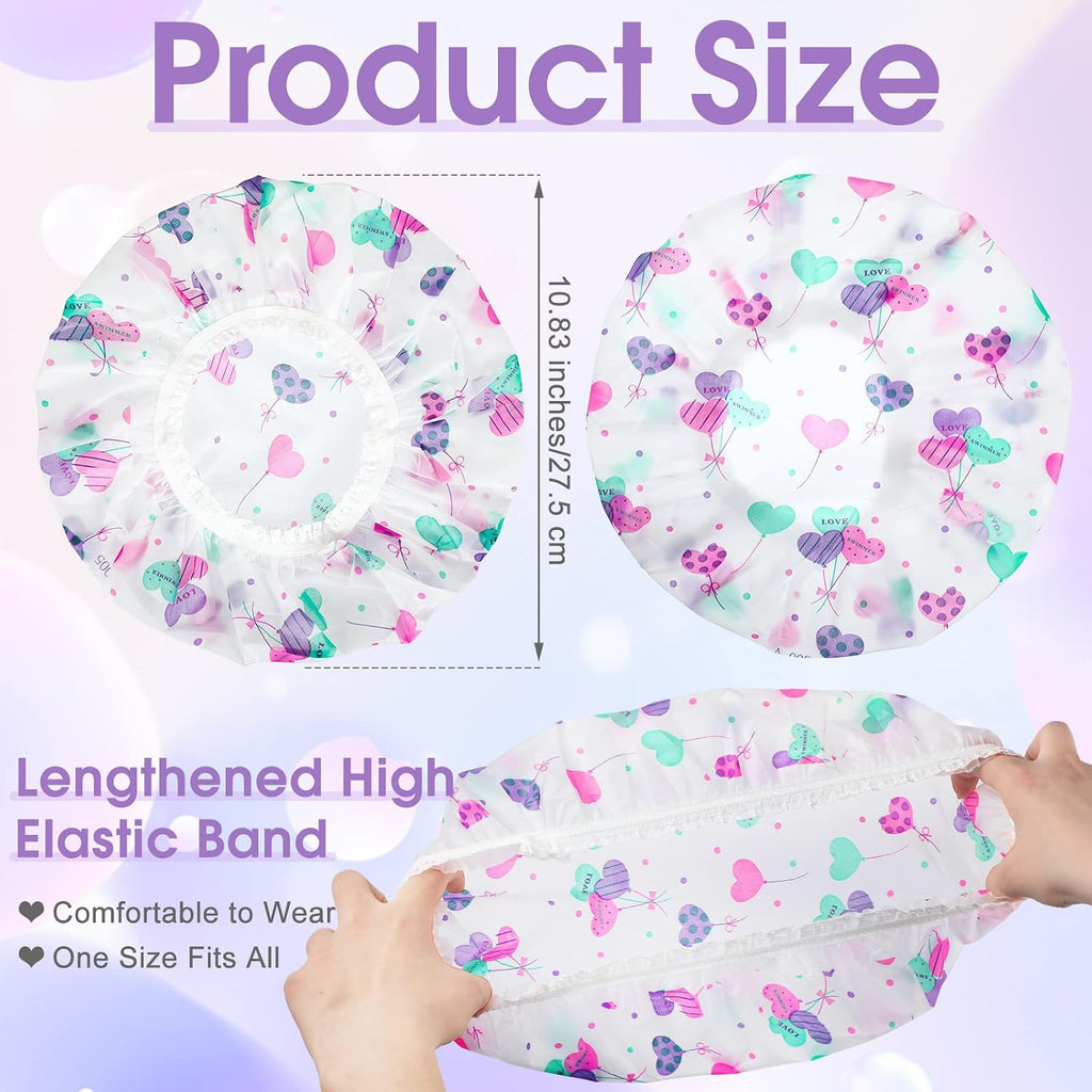 Reusable Plastic Shower Caps 20 Pack Waterproof Hair Cover for Women