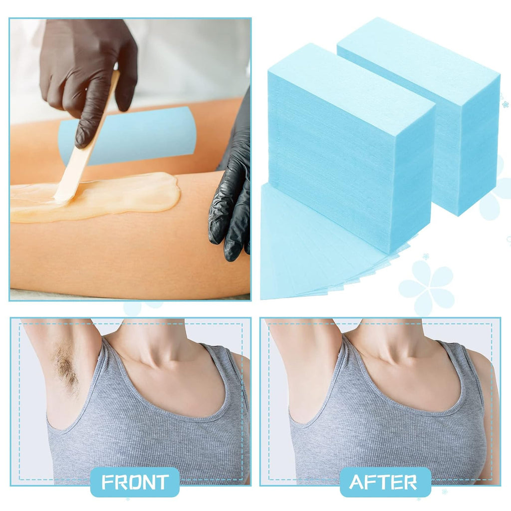 400 Pack Non-Woven Wax Paper Strips for Body Hair Removal