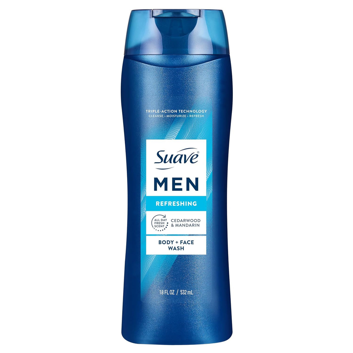 Men Refreshing 2-in-1 Body & Face Wash with Glycerin & Vitamin E - Paraben & Phthalate Free, 18 FL OZ