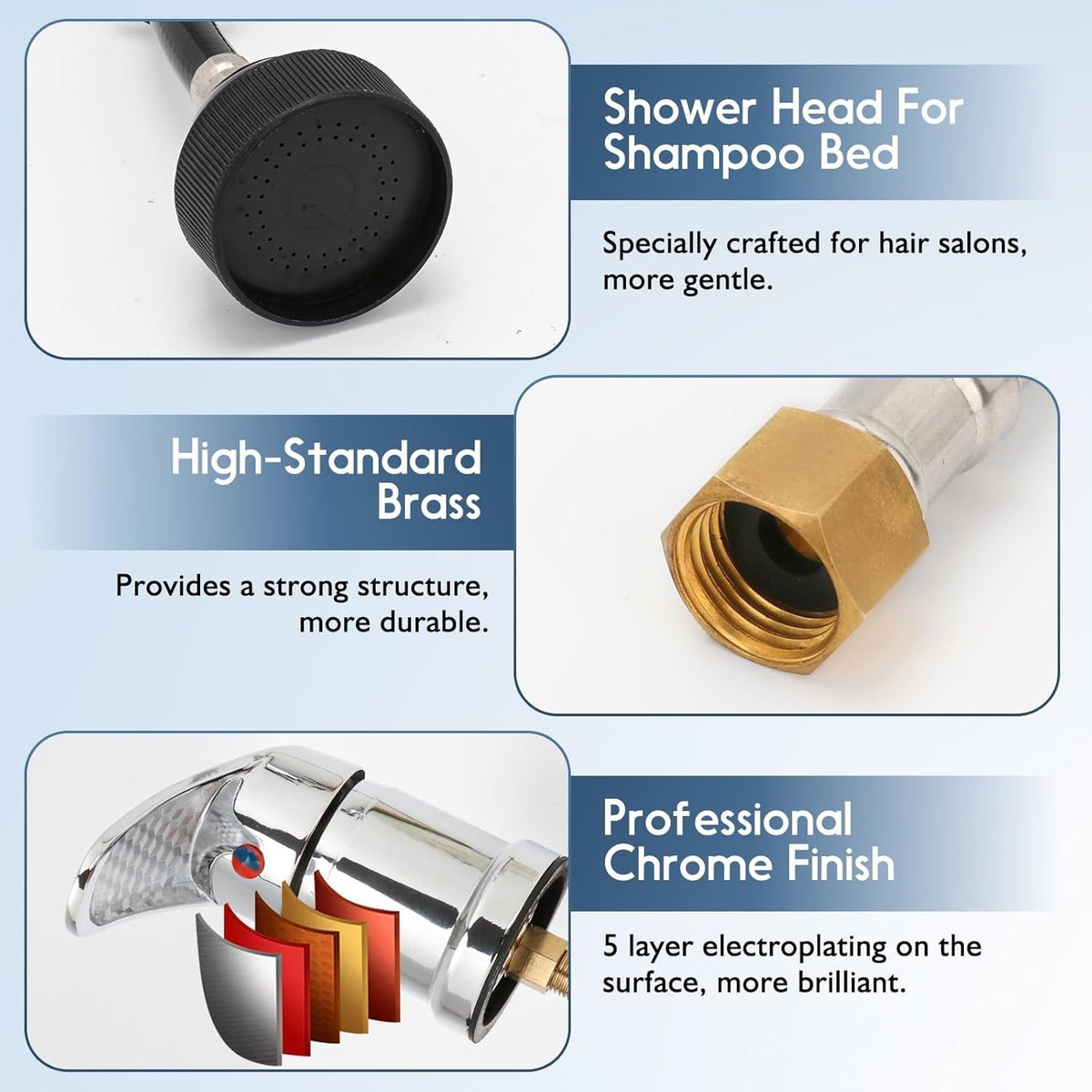 Salon Shampoo Bowl Faucet Vacuum Breaker Kit with Hose & Sprayer
