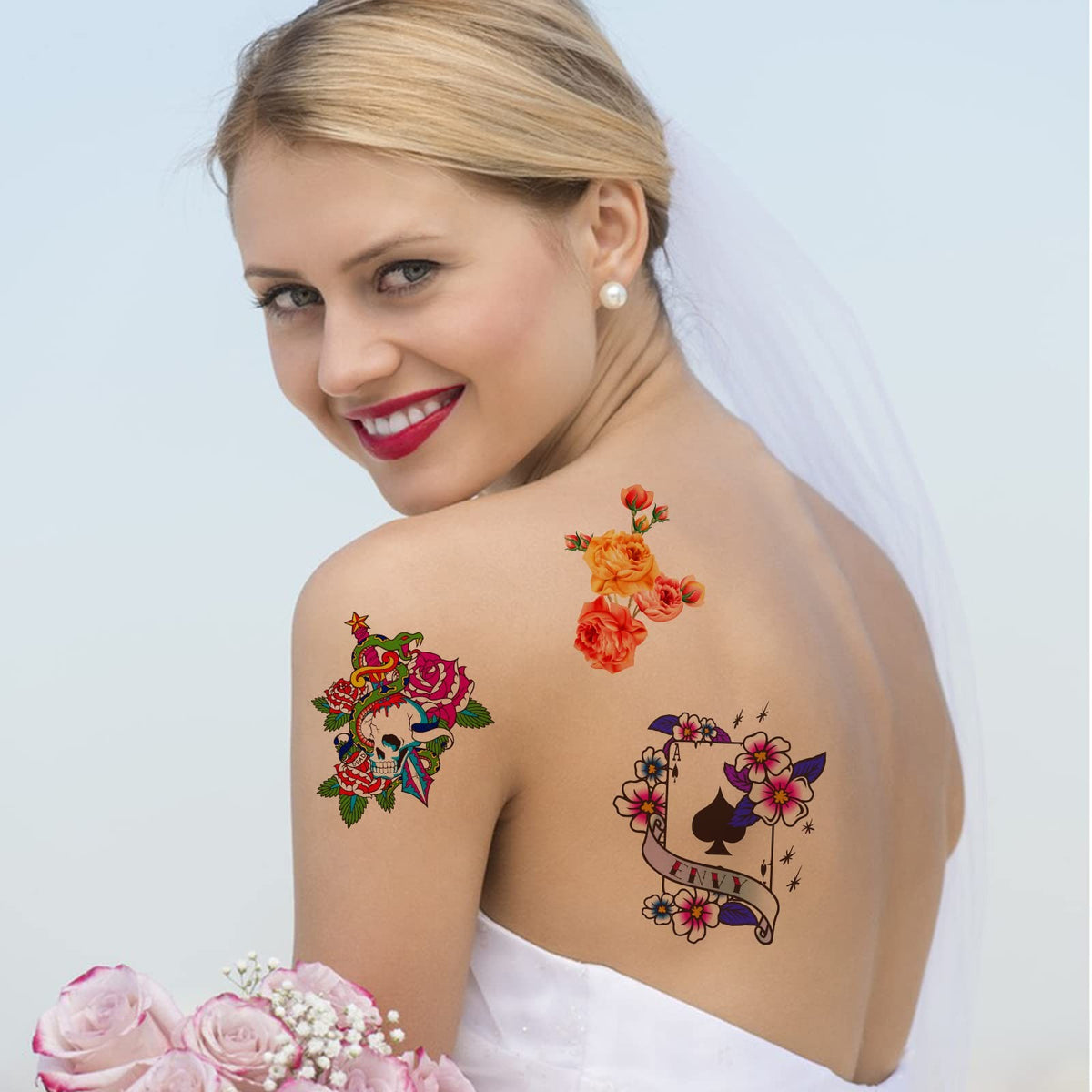 Printable Temporary Tattoo Paper for Laser Printers, 8.5 x 11 in, White - 5 Sets