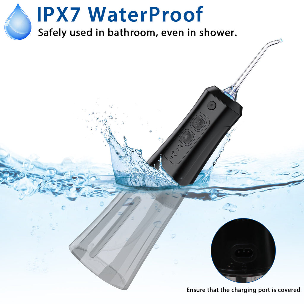Cordless Oral Water Flosser with 7 Jet Tips & 3 Modes - High Pressure Dental Irrigator