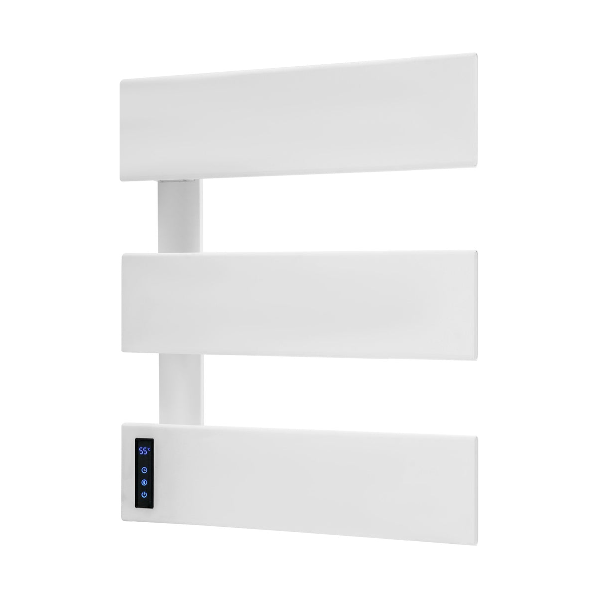 Wall-Mounted Electric Towel Warmer with 3 Tiers - 110V White Aluminum