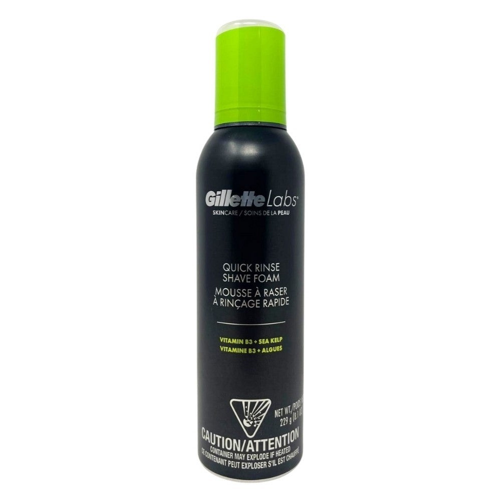 Gillette Quick Rinse Shave Foam with Vitamin B3 & Sea Kelp - 8.1oz