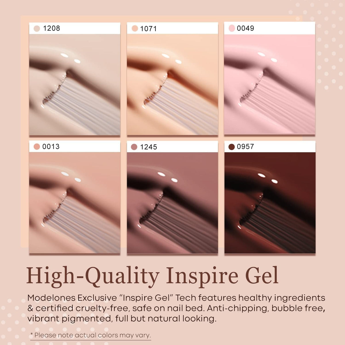 6 Color Gel Nail Polish Kit - Toxin-Free, Long-Lasting Shine & Gloss