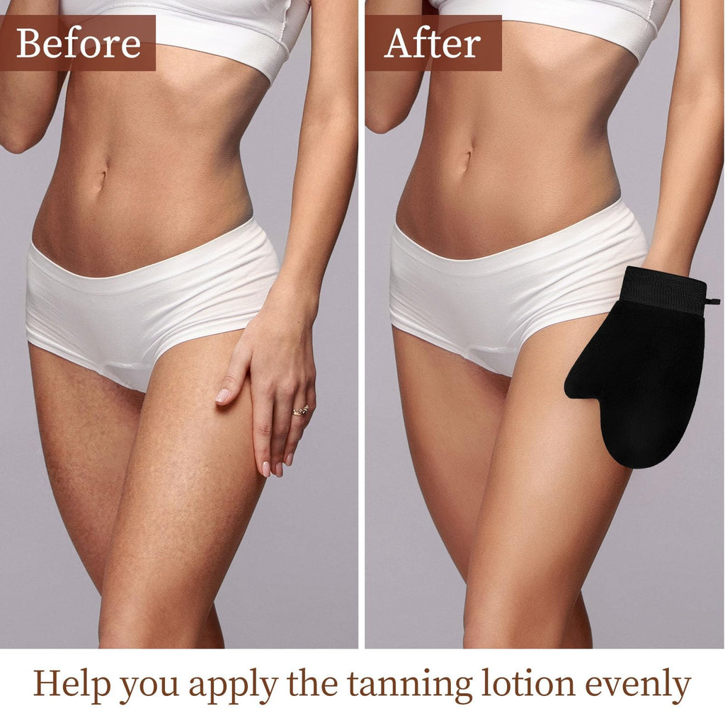 Self Tanning Mitt Set with Elastic Wrist - 2 Pack, Reusable & Soft Velvet