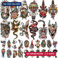 Temporary Tattoos 77 Sheets for Adults – Large & Small Sizes, 500+ Designs