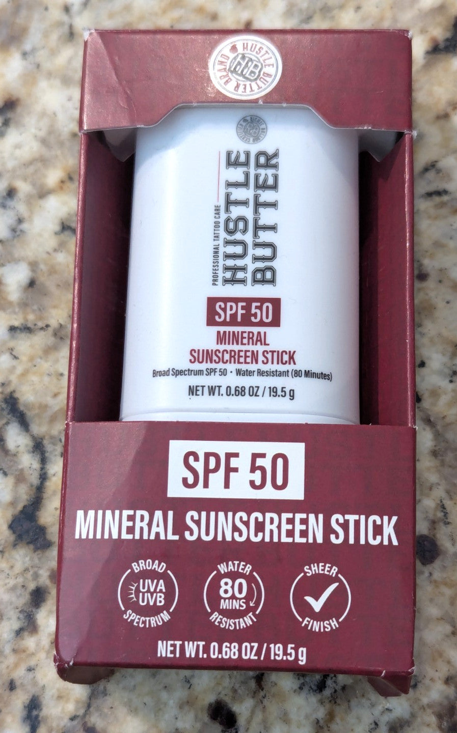 Hustle Butter Tattoo Aftercare Mineral Sunscreen Stick SPF50 0.68oz