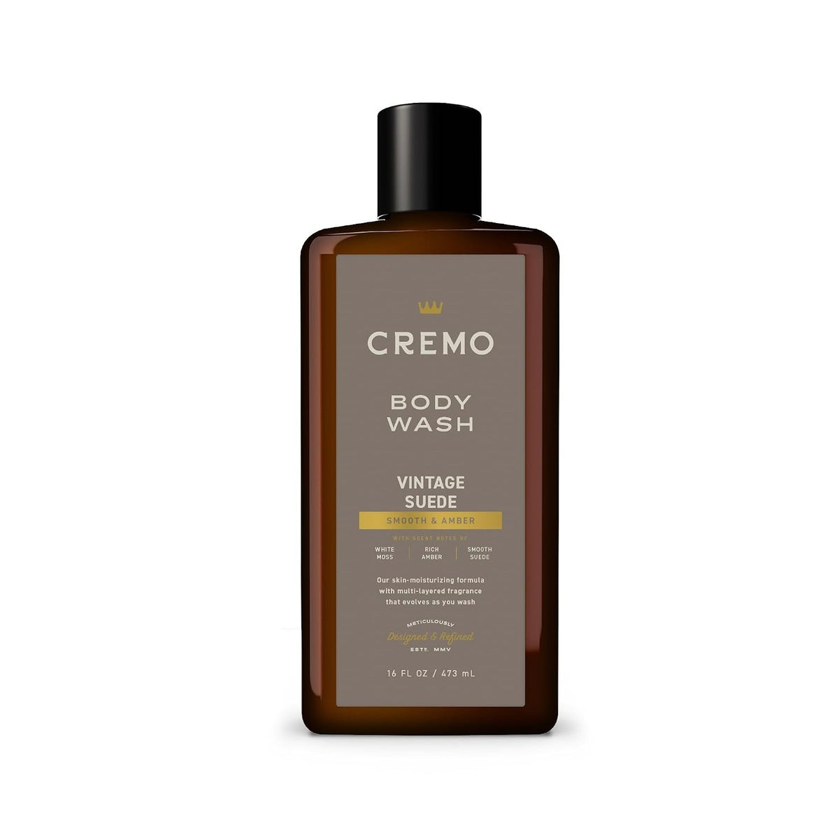 Men's Body Wash Vintage Suede 16 Fl Oz - Fresh, Rich Lather Grooming