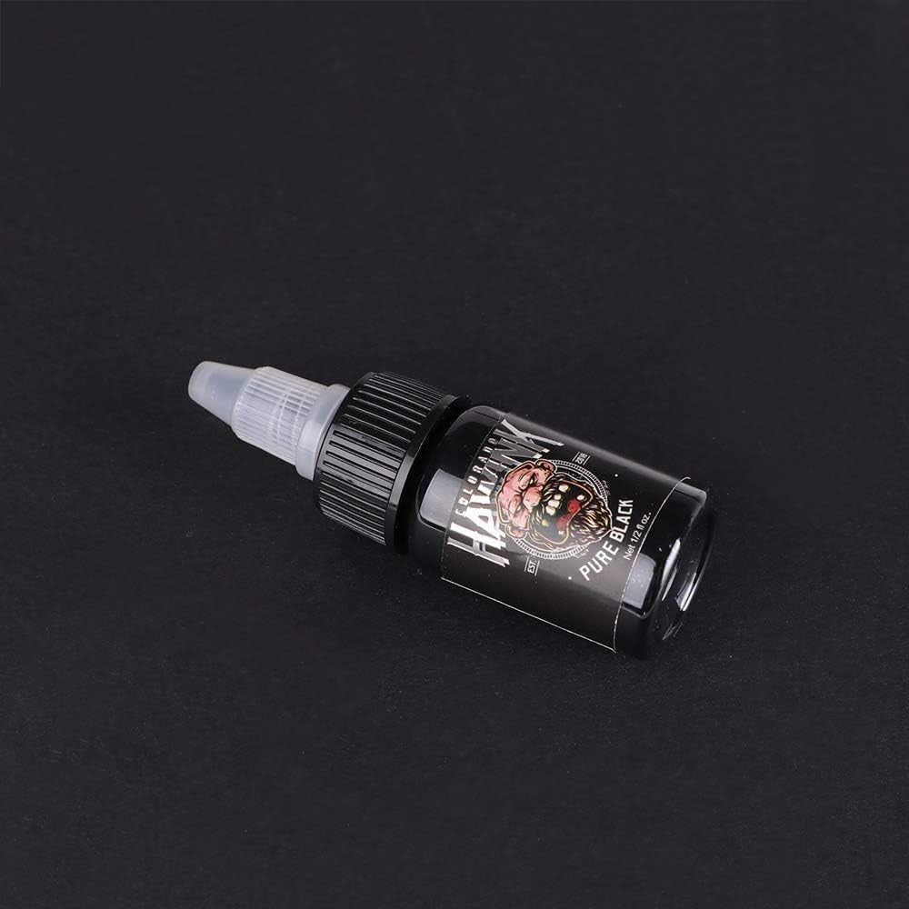 Pure Black Tattoo Ink 1/2oz - Professional Quality & High Stability